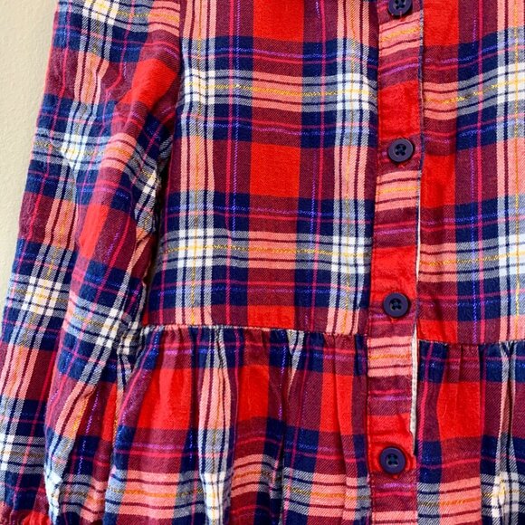 MINI BODEN Plaid Dress Girls 5-6 5T 116cm Cozy Cotton Holiday Tartan Winter - Picture 5 of 7